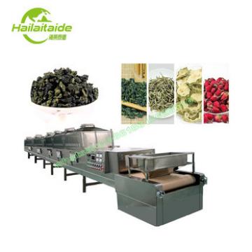 Tea leaf tunnel microwave drying machine